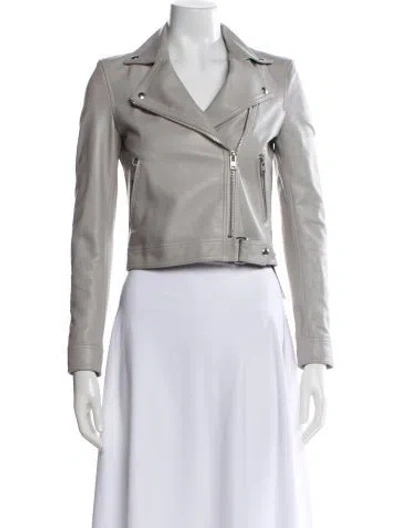 Pre-owned Iro Leather Biker Jacket In Neutral