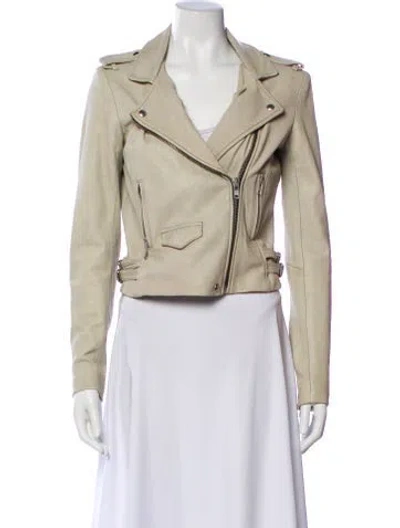 Pre-owned Iro Leather Biker Jacket In Neutral