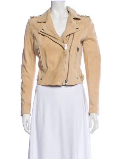 Pre-owned Iro Leather Biker Jacket In Neutral