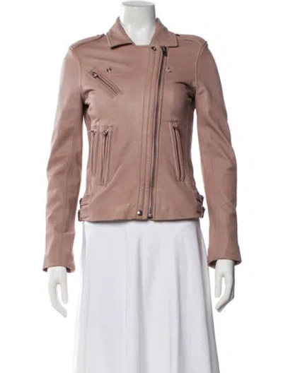 Pre-owned Iro Leather Biker Jacket In Neutral