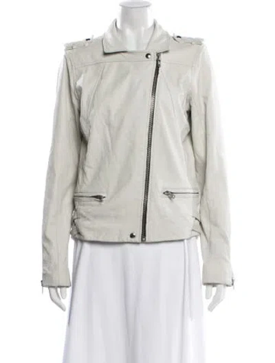 Pre-owned Iro Leather Biker Jacket In Neutral