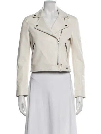 Pre-owned Iro Leather Biker Jacket In Neutral