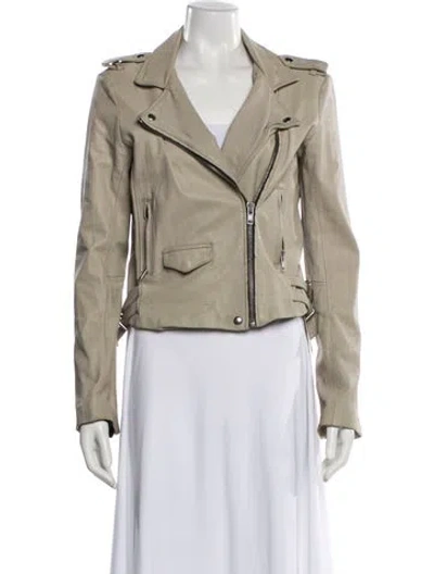 Pre-owned Iro Leather Biker Jacket In Neutral