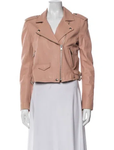 Pre-owned Iro Leather Biker Jacket In Neutral