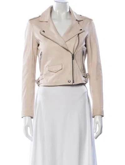 Pre-owned Iro Leather Biker Jacket In Neutral