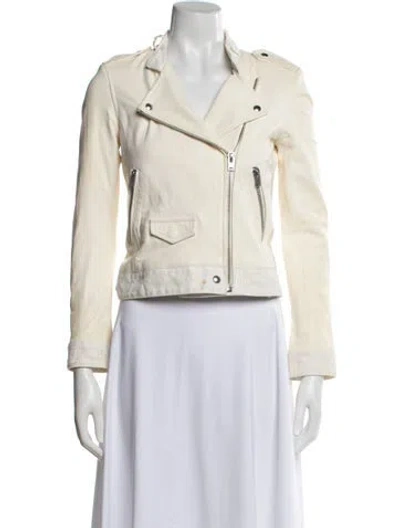 Pre-owned Iro Leather Biker Jacket In Neutral
