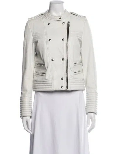 Pre-owned Iro Leather Biker Jacket In Neutral