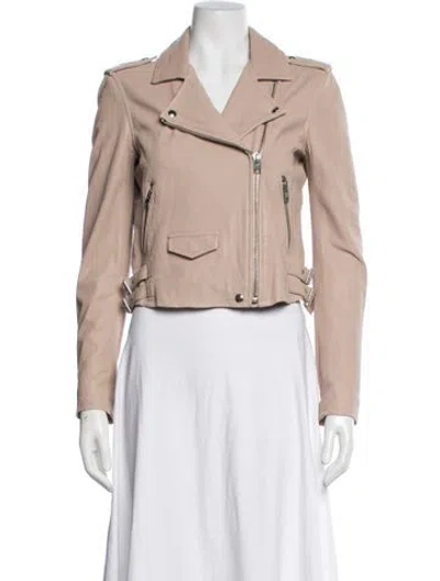 Pre-owned Iro Leather Biker Jacket In Neutral