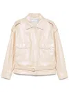 Iro Leather Biker Jacket In Neutrals