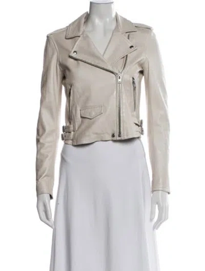 Pre-owned Iro Leather Biker Jacket In Neutrals