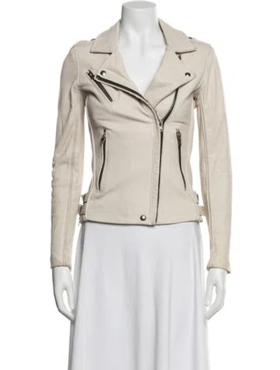 Pre-owned Iro Leather Biker Jacket In Neutrals