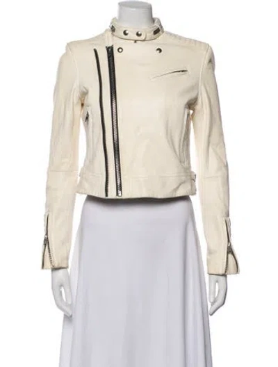 Pre-owned Iro Leather Biker Jacket In Neutrals
