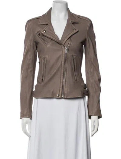 Pre-owned Iro Leather Biker Jacket In Neutrals