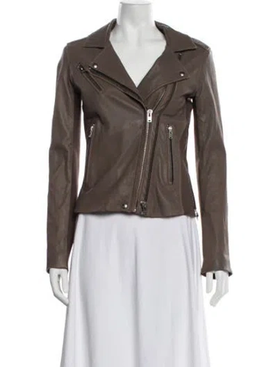 Pre-owned Iro Leather Biker Jacket In Neutrals