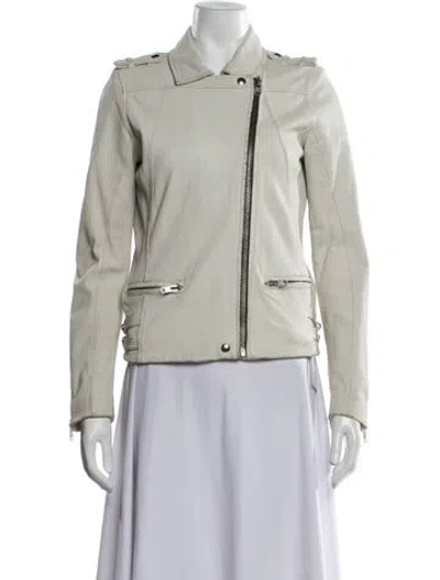 Pre-owned Iro Leather Biker Jacket In Neutrals