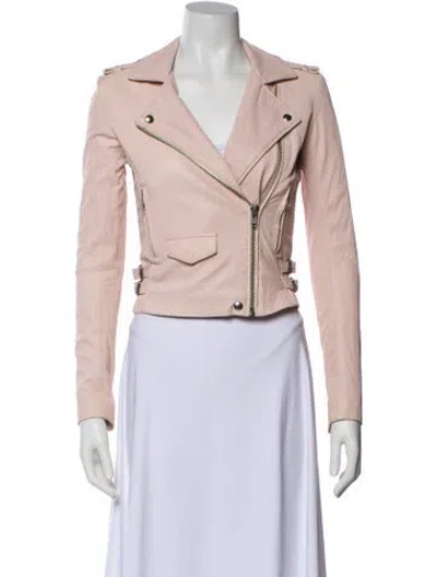 Pre-owned Iro Leather Biker Jacket In Pink
