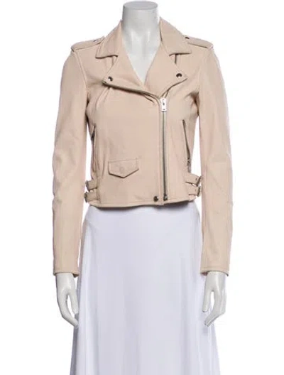 Pre-owned Iro Leather Biker Jacket In Pink