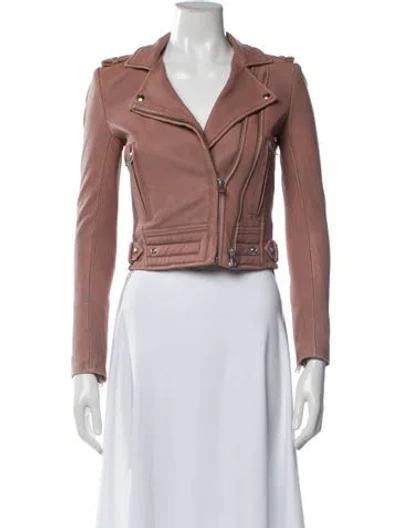 Pre-owned Iro Leather Biker Jacket In Pink