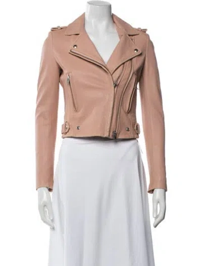 Pre-owned Iro Leather Biker Jacket In Pink