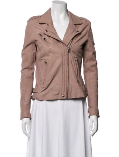 Pre-owned Iro Leather Biker Jacket In Pink