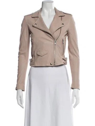 Pre-owned Iro Leather Biker Jacket In Pink