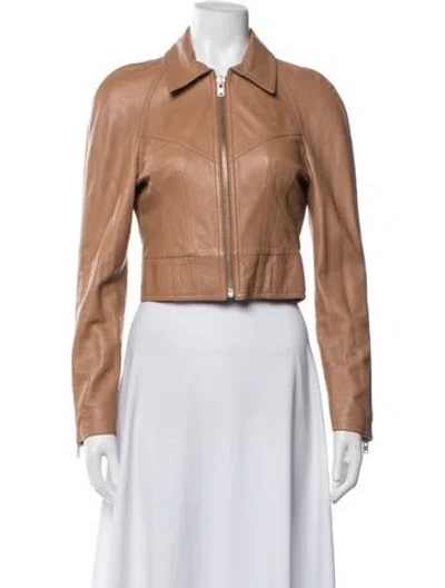 Pre-owned Iro Leather Biker Jacket In Pink