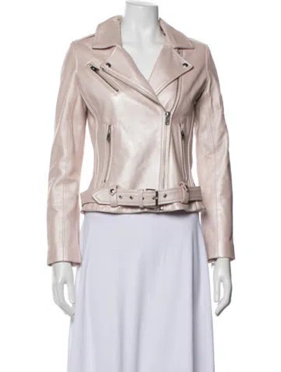 Pre-owned Iro Leather Biker Jacket In Pink