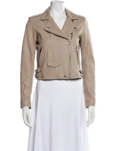 Pre-owned Iro Leather Biker Jacket In Purple