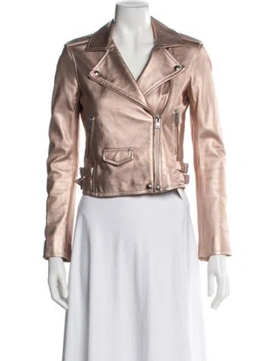 Pre-owned Iro Leather Biker Jacket In Silver