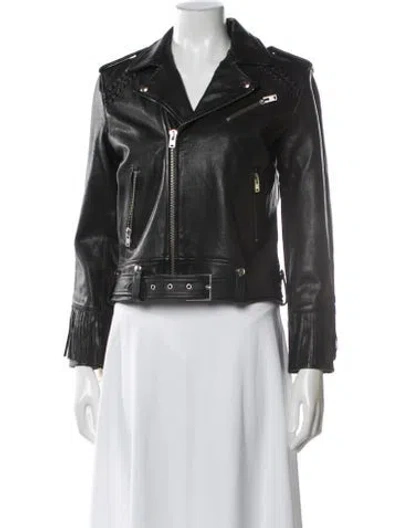 Pre-owned Iro Leather Biker Jacket W/ Tags In Black