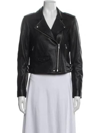 Pre-owned Iro Leather Biker Jacket W/ Tags In Black