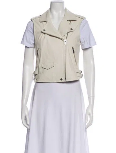 Pre-owned Iro Leather Biker Jacket W/ Tags In Neutral