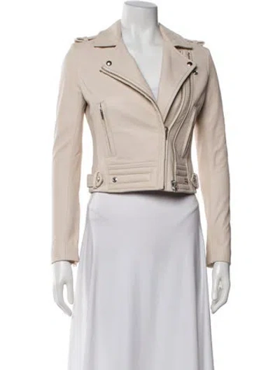 Pre-owned Iro Leather Biker Jacket W/ Tags In Neutral