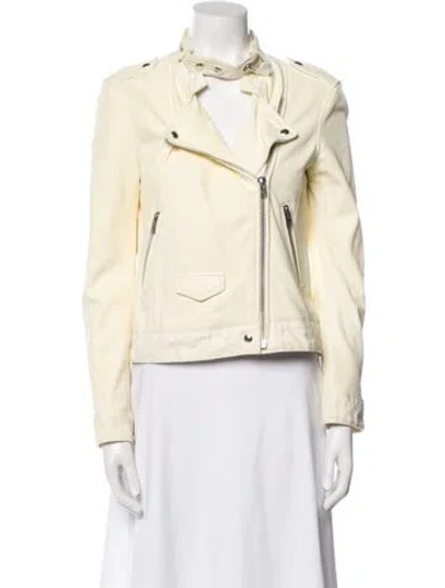 Pre-owned Iro Leather Biker Jacket In Yellow