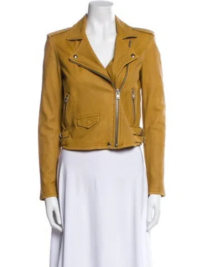 Pre-owned Iro Leather Biker Jacket In Yellow