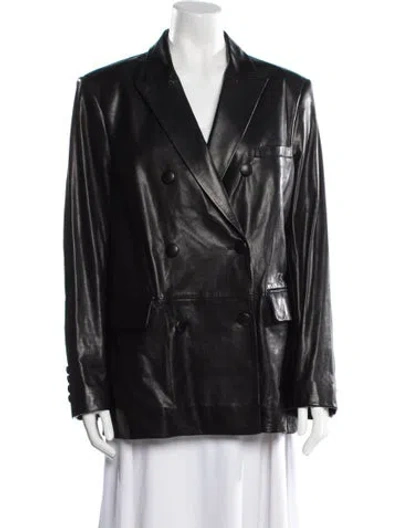 Pre-owned Iro Leather Blazer W/ Tags In Black