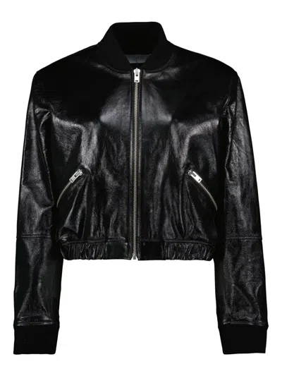 Iro Leather Bomber Jacket In Bla01