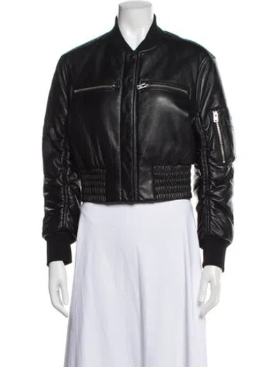 Pre-owned Iro Leather Bomber Jacket In Black