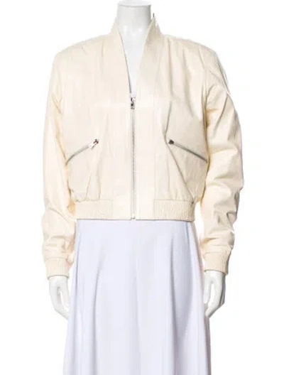 Pre-owned Iro Leather Bomber Jacket In Neutral