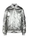 Iro Leather Bomber Jacket - Silver In Silver