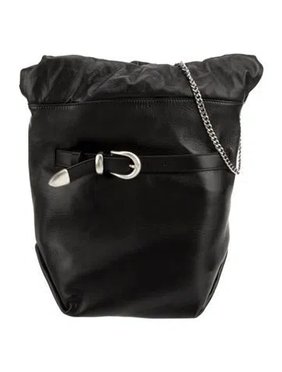 Pre-owned Iro Leather Bucket Bag In Black