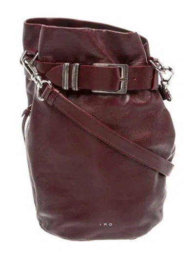 Pre-owned Iro Leather Bucket Bag In Burgundy