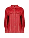 Iro Leather Buttoned Jacket In Red