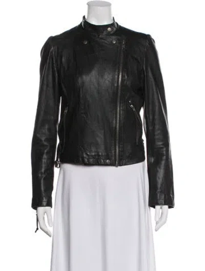 Pre-owned Iro Leather Coat In Black