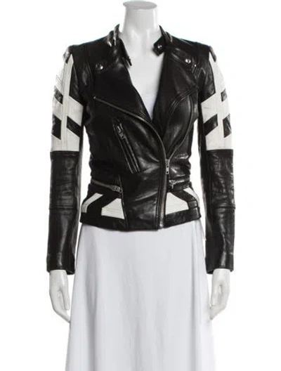 Pre-owned Iro Leather Colorblock Pattern Biker Jacket In Brown