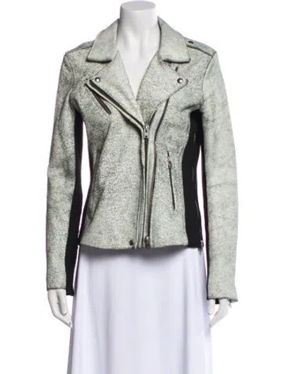 Pre-owned Iro Leather Colorblock Pattern Biker Jacket In Multi