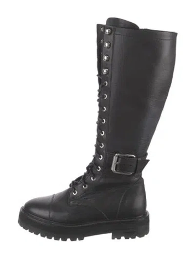 Pre-owned Iro Leather Combat Boots In Black