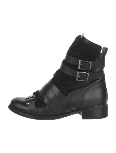 Pre-owned Iro Leather Combat Boots In Black