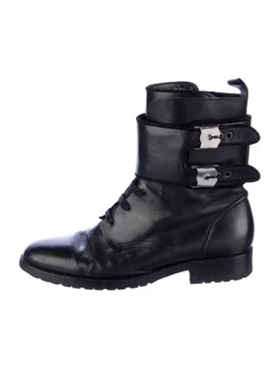 Pre-owned Iro Leather Combat Boots In Black