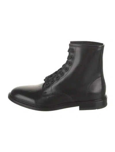 Pre-owned Iro Leather Combat Boots In Black